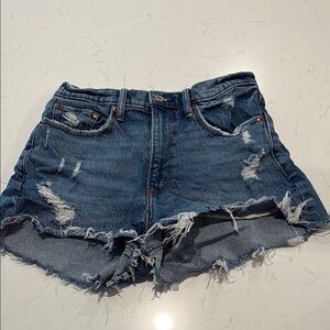 Abercrombie & Fitch Blue Distressed Jean Shorts